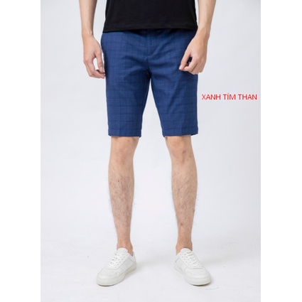 Quần Short Âu KWIN KSO016S1 Vải Co Giãn, Kẻ Caro Sang Trọng, Form Regular
