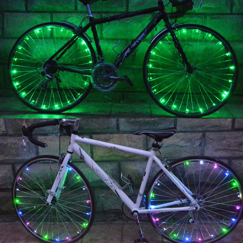 20 LED Đèn xe đạp đầy màu sắc Đèn xe đạp leo núi Đèn xe đạp nói chuyện Đèn bánh xe Phụ kiện xe đạp fu