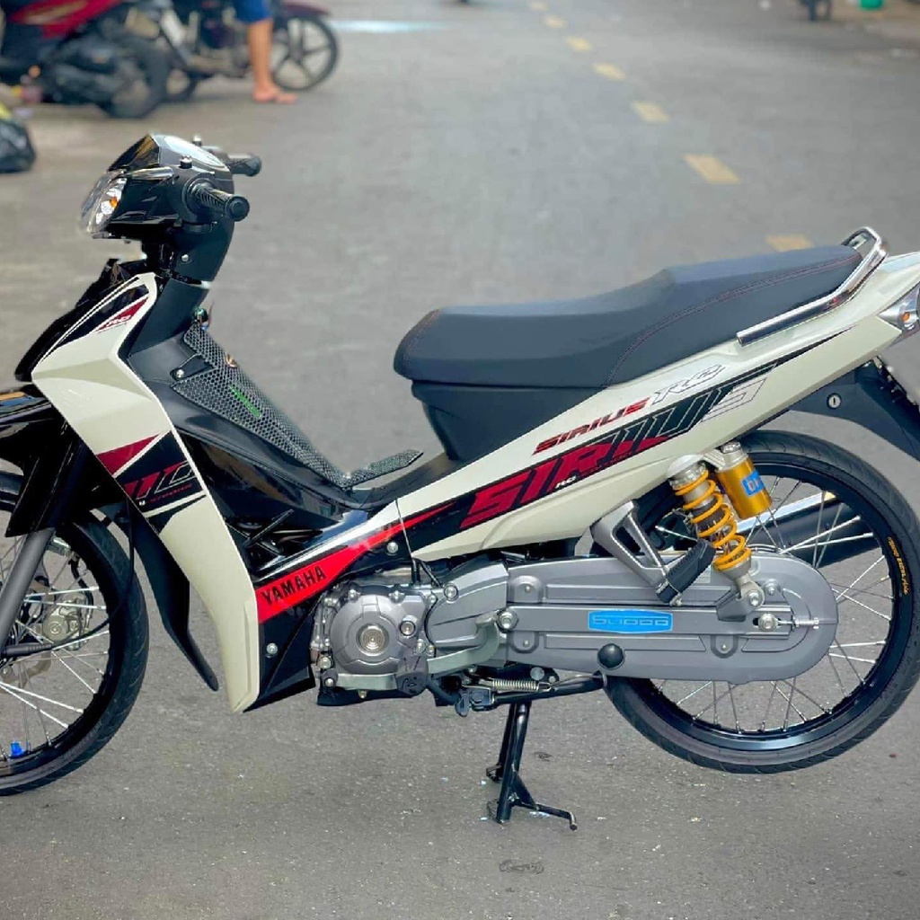 Tem rời dán xe Sirius RC trắng đen 2021. Decal cao cấp không bay màu