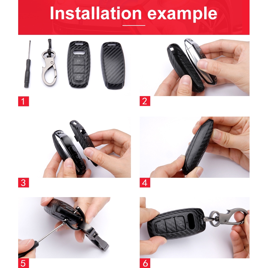 Vỏ bảo vệ chìa khóa điều khiển từ xa vân sợi carbon/ Móc khóa cho Mazda 2 3 6 Axla Atenza Cx-5 Cx5 Cx-3 Cx-7 Cx8 Cx-9