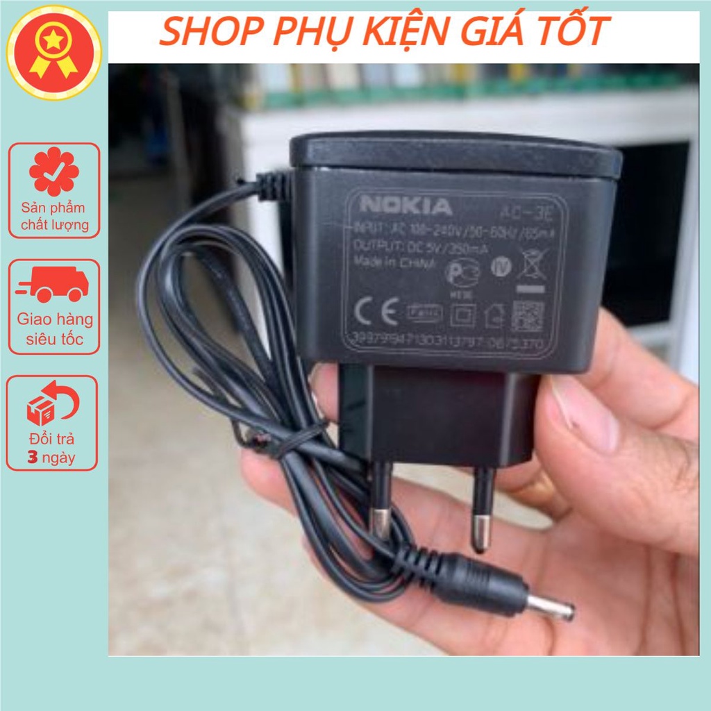 Sạc Nokia Chân Kim, Củ Sạc Chân Kim Dùng Cho 1110i - 1202 - 1280 – 1200 Bền Bỉ, Loại Đẹp