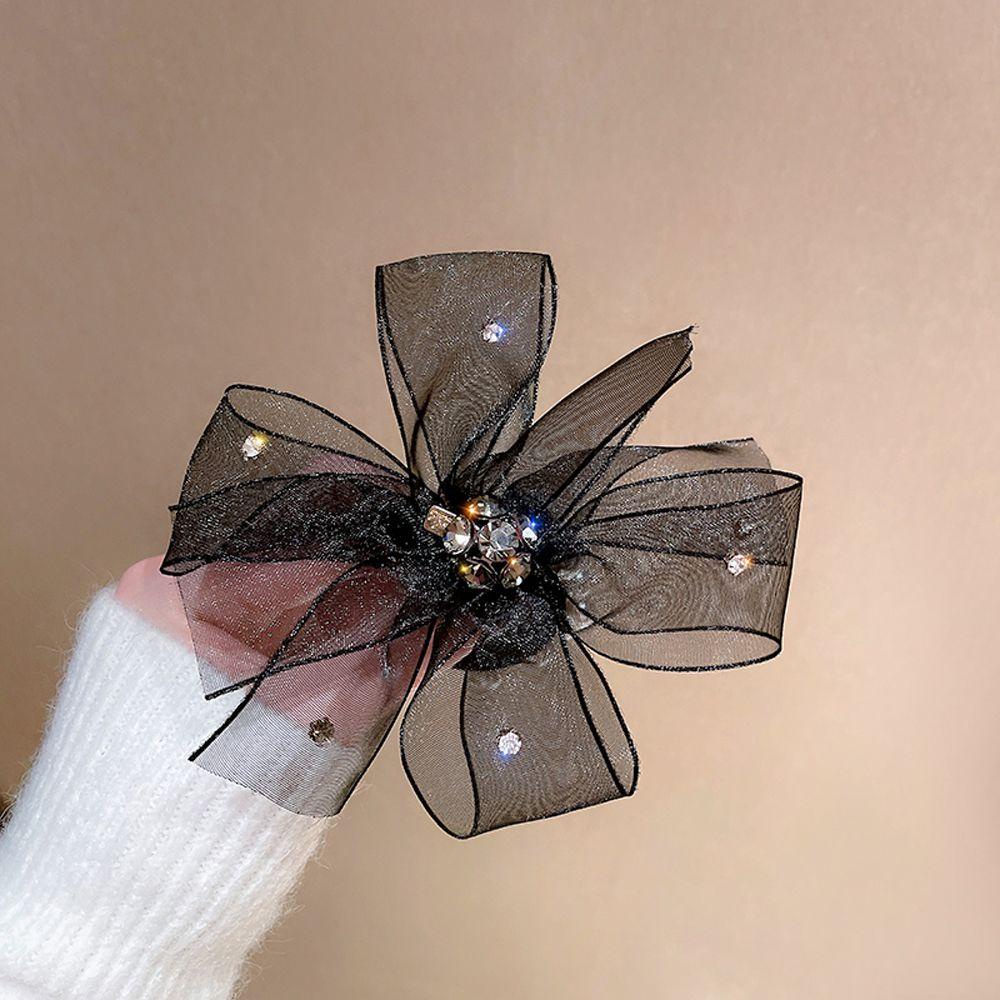 Dây Buộc Tóc Co Giãn Đính Nơ Ren Phong Cách Vintage Cho Nữ