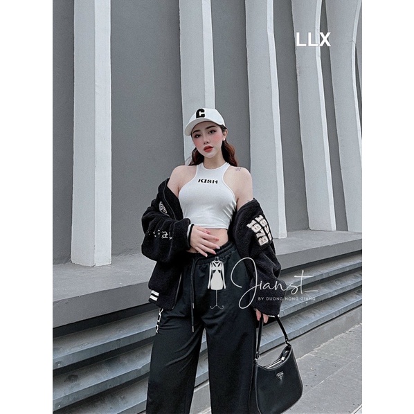 Set áo crotop + quần bo thể thao