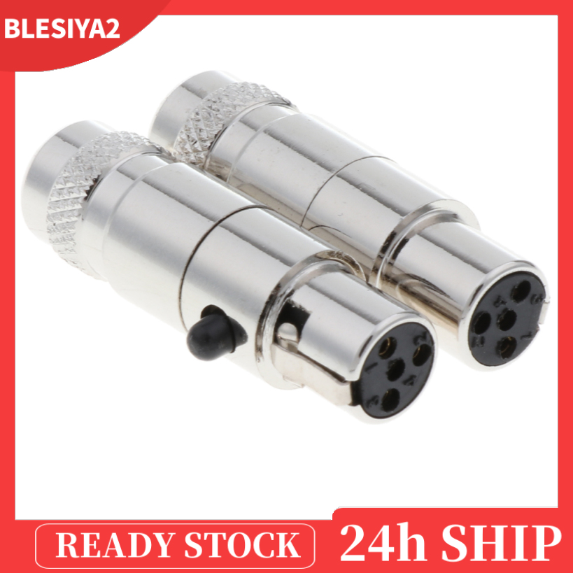 Set 2 Ổ Cắm XLR Mini 4 Chấu Mạ Vàng 1.33in Tiện Dụng