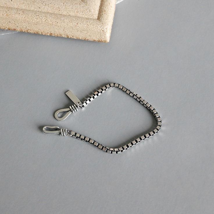 Vòng tay bạc sterling 925 phong cách công nghiệp retro thời trang đơn giản cho cặp đôi