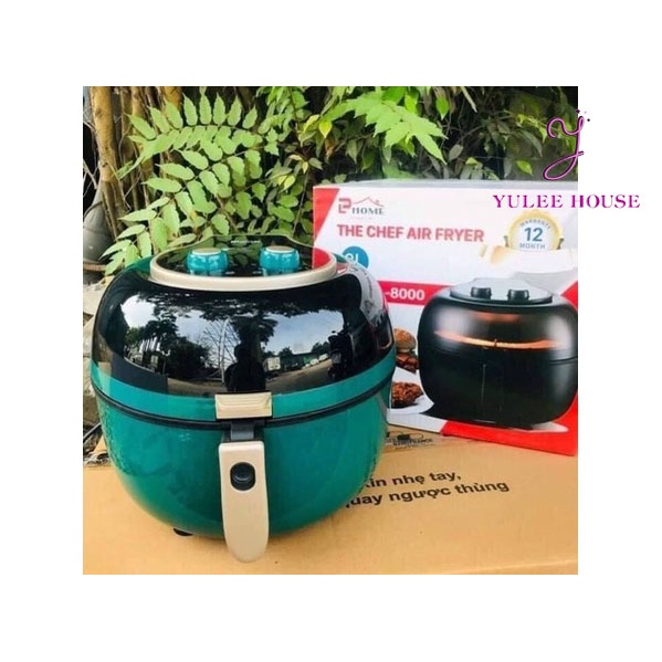 Nồi Chiên Không Dầu Home the Chef Mẫu Quả Táo Siêu Đẹp Dung Tích 8L - Bảo hành chính hãng 12 tháng