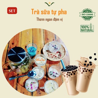 Trà sữa set tự pha 100Gram chinlove, Set trà sữa trân trâu đường đen, phúc long, trà thái hồng trà
