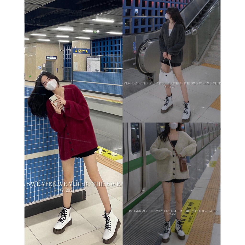 [Mã 2611THTRANG100K hoàn 10% xu đơn 99K] (Ảnh thật) Áo khoác cardigan lông thỏ mượt OVERSIZE the.sweaterweather TSW