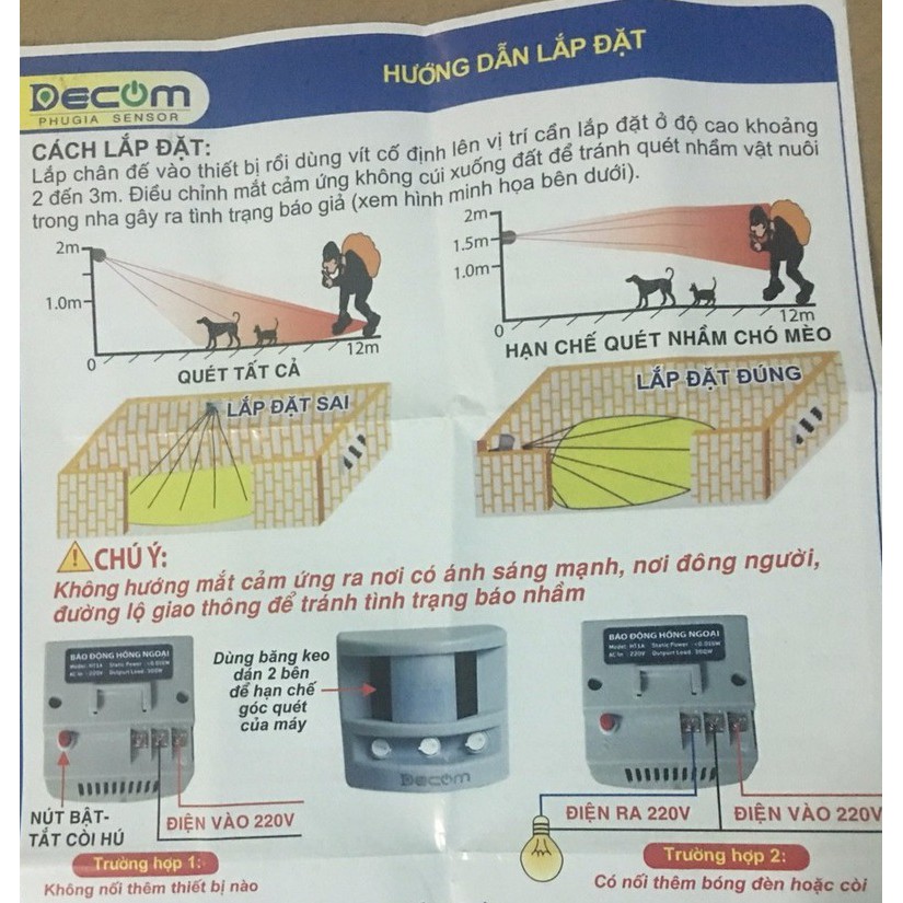 Báo Động Chống Trộm Hồng Ngoại HT1A 3 Nút Chỉnh NEW (HT1A-S) BẢO HÀNH 12 THÁNG