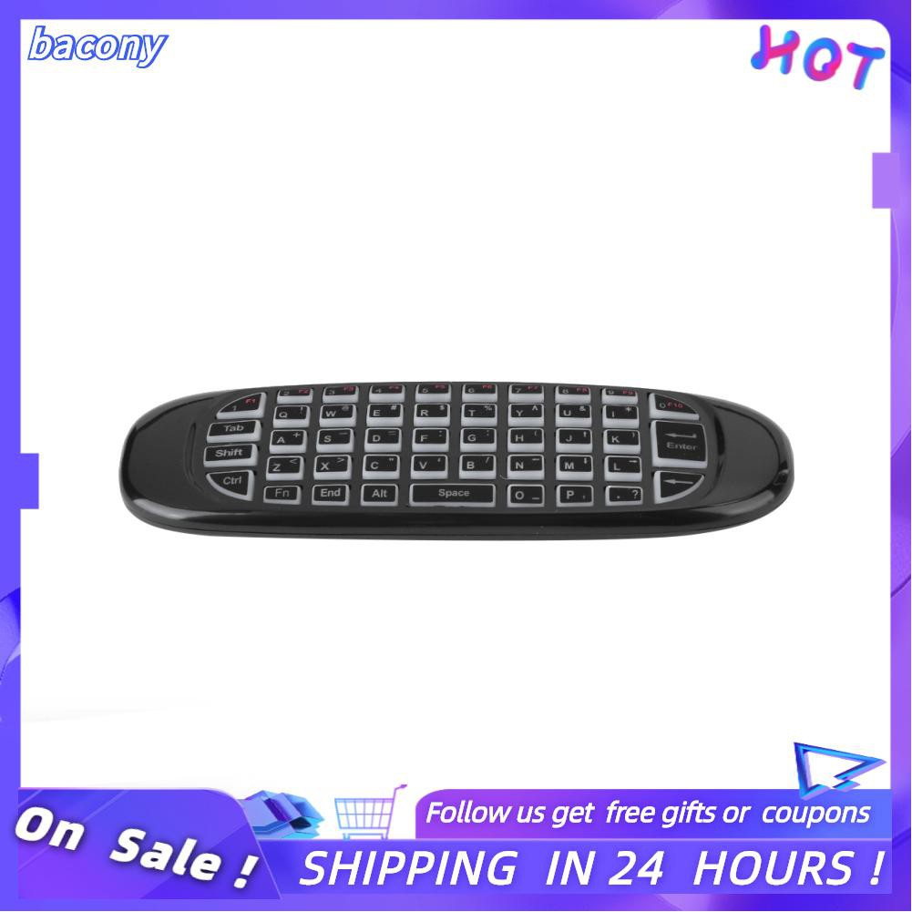 Bacony 2.4GHz Wireless Air Mouse Keyboard Voice Remote Control for TV PC Laptop Black