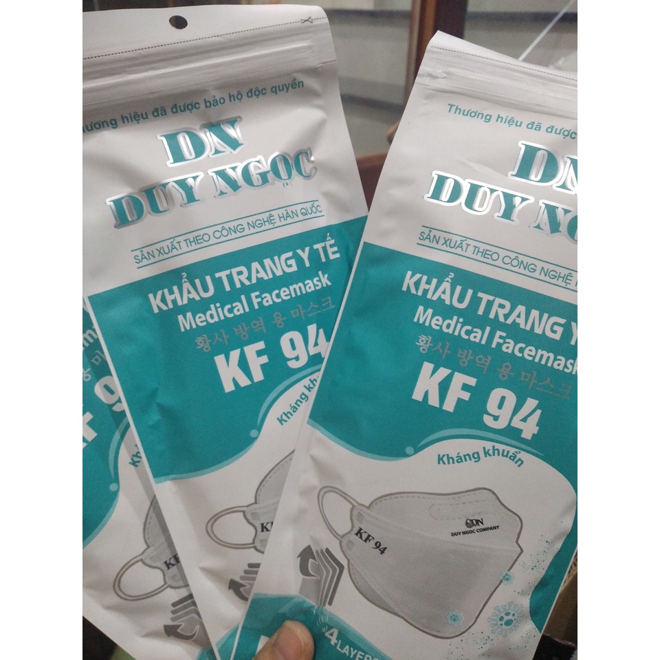 1 túi 5 chiếc khẩu trang y tế KF 94 công nghệ Hàn Quốc - khẩu trang kháng khuẩn 4D