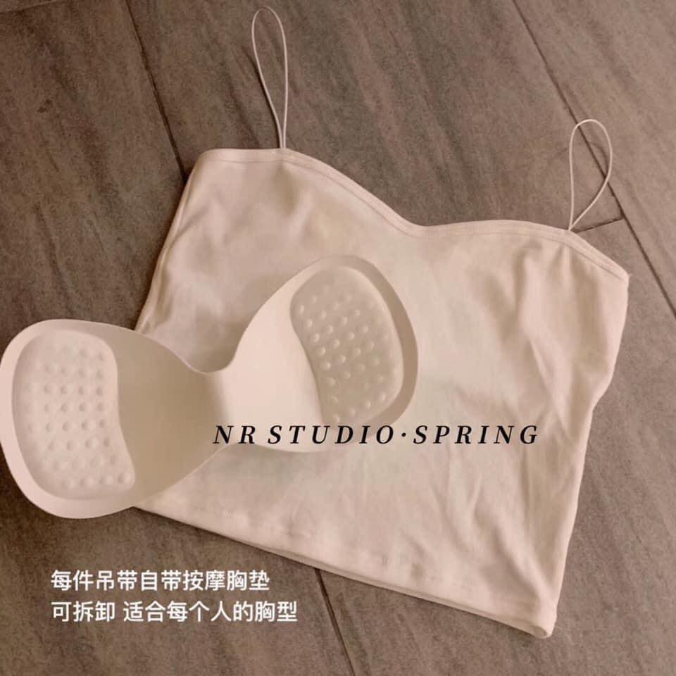 Áo lót nữ bra có mút nhực hai dây mảnh dáng croptop
