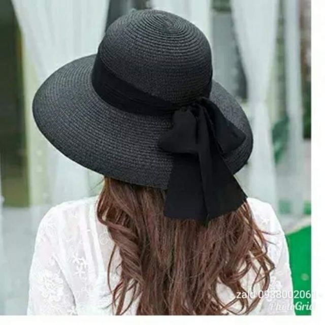 Mũ lồng đèn vành rộng size to nơ vintage sang chảnh