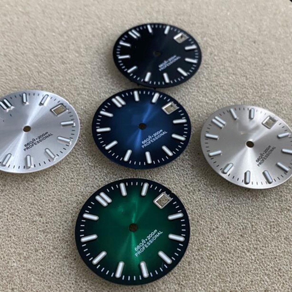 Strip Nail Modified Watch Dial Green Luminous for NH35 / 4R / 7S Movement