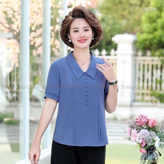 Áo Kiểu Trung Niên Cho Mẹ Cho Bà Áo Trung Niên Nữ Bigsize Vải Trượt Tằm Mềm Mịn Kiểu Dáng Thanh Lịch TN2 - MT.SHOP