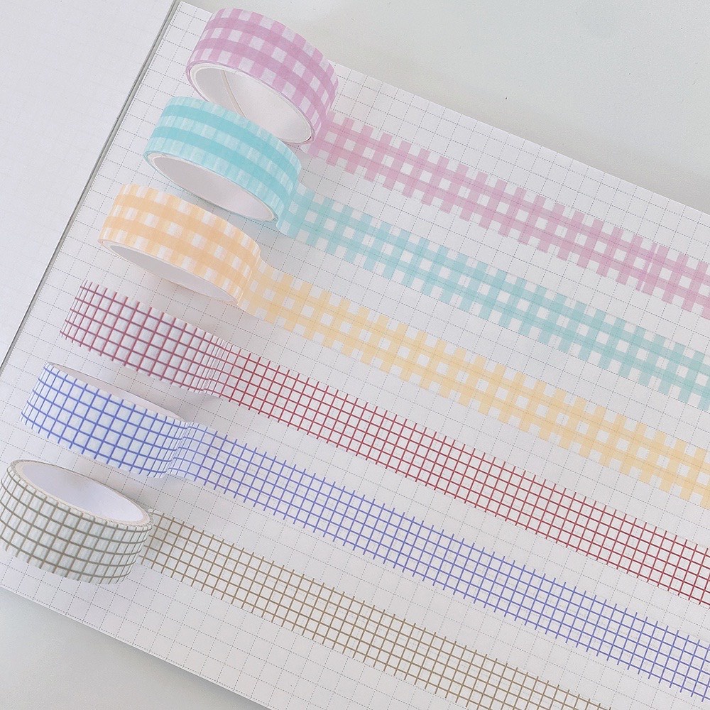 Cuộn washi tape caro basic dài 3m