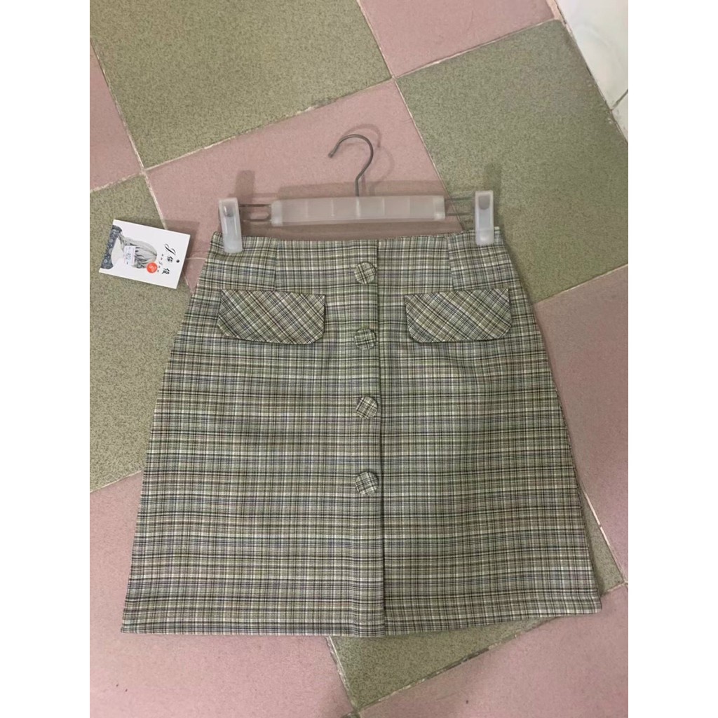 [Mã FADIRECT20 giảm 20K đơn 150K] Chân váy kẻ 2 túi giả | BigBuy360 - bigbuy360.vn