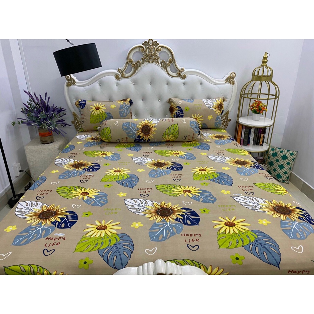 Drap thun hàn,Bộ Drap Thun Màu Hàn Quốc Mát Lạnh Cực Hot - 4 món