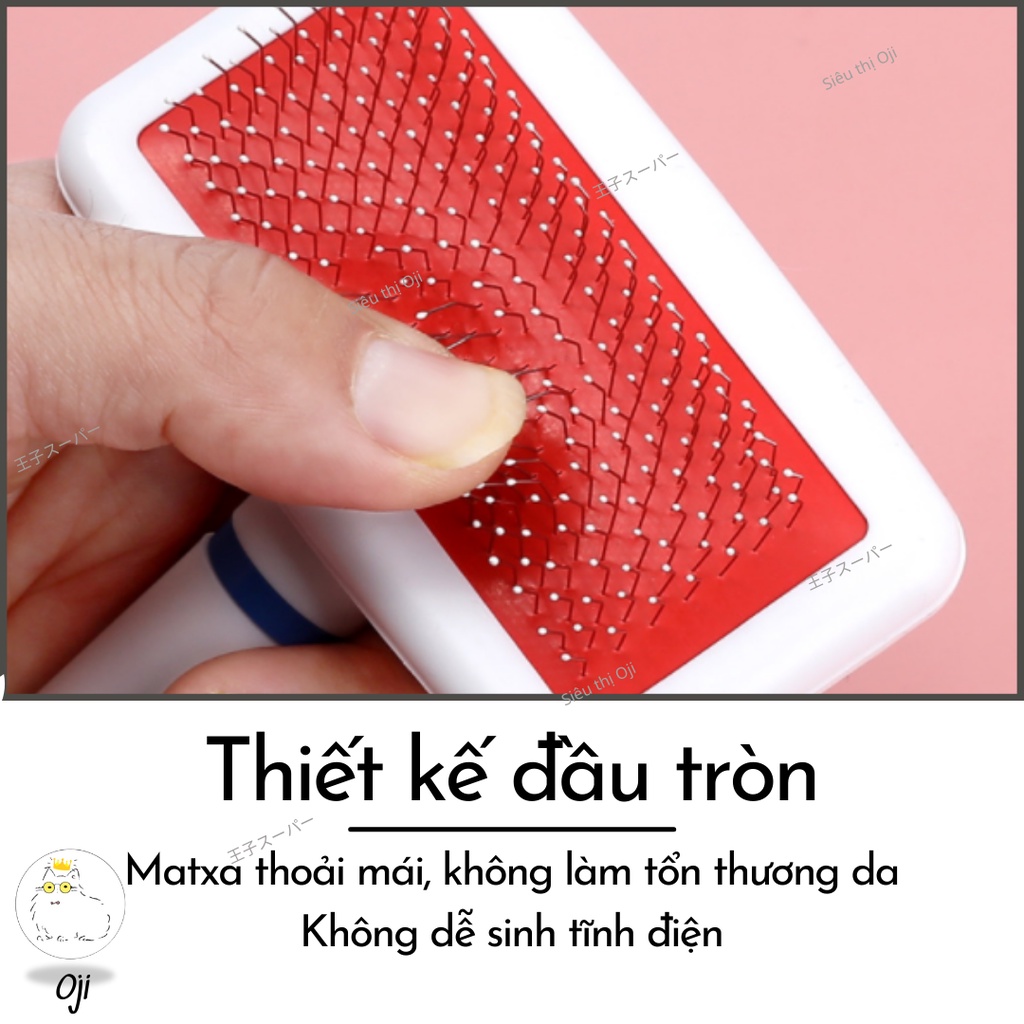 Lược Chải Lông Chó Mèo Hạt Chống Tĩnh Điện Không Làm Tổn Thương Da