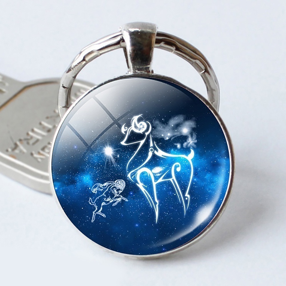 Móc khóa họa tiết 12 cung hoàng đạo đáng yêu thời trang