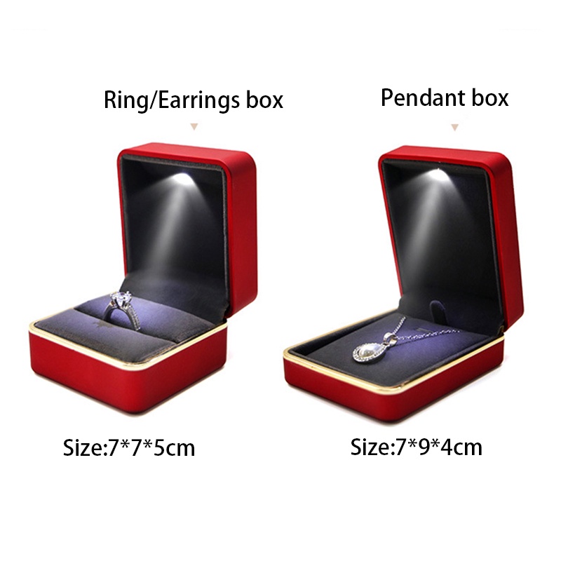 Hộp đựng trang sức hình bát giác có đèn led phát sáng độc đáo