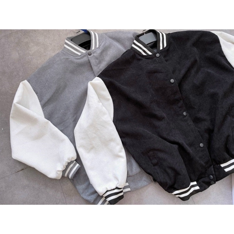 Áo khoát BOMBER trơn Chất nhung tăm cao cấp