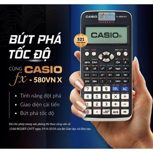 Máy Tính Casio FX 580VNX - Hàng chính Hãng Nhập Khẩu Thái Lan - Bảo hành 7 năm
