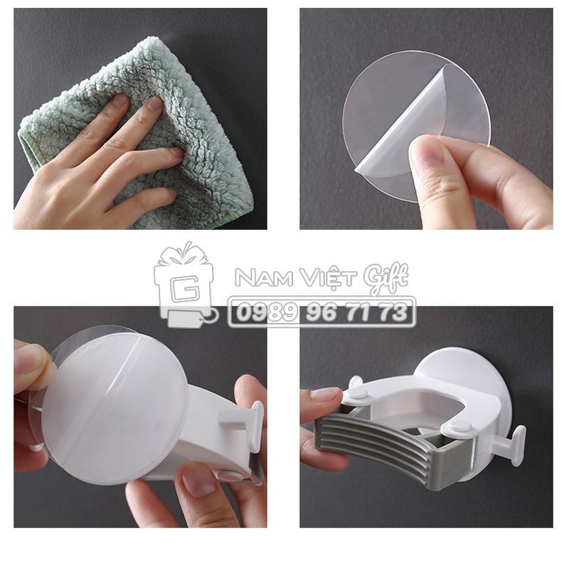 Móc treo cây lau nhà móc dán tường không cần đinh loại chắc chắn