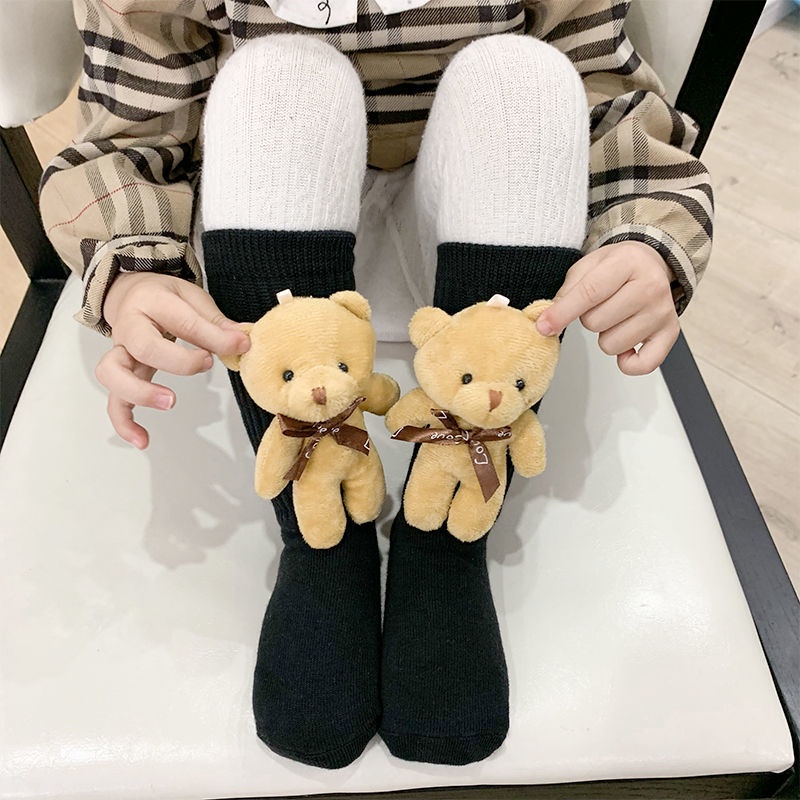 [Hàng Có Sẵn] Vớ Ba Chiều Hình Gấu Sáng Tạo Tùy Chỉnh Dành Cho Bé Gái 3-5 - 6-9 Tuổi