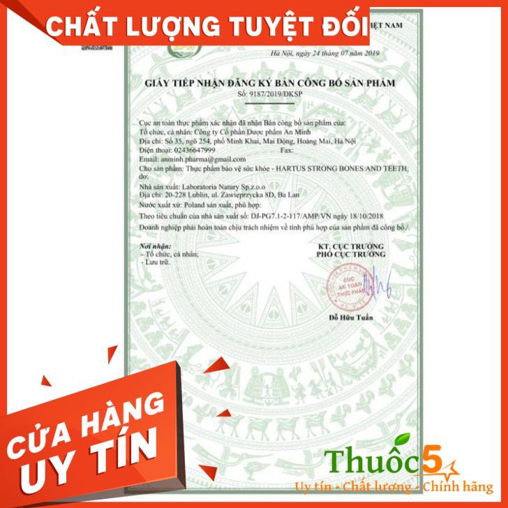 Canxi Hartus Strong Bones and Teeth bổ sung vitamin d3 k2 mk7, siro hatus canxi hữu cơ cho bé Lọ 150ml