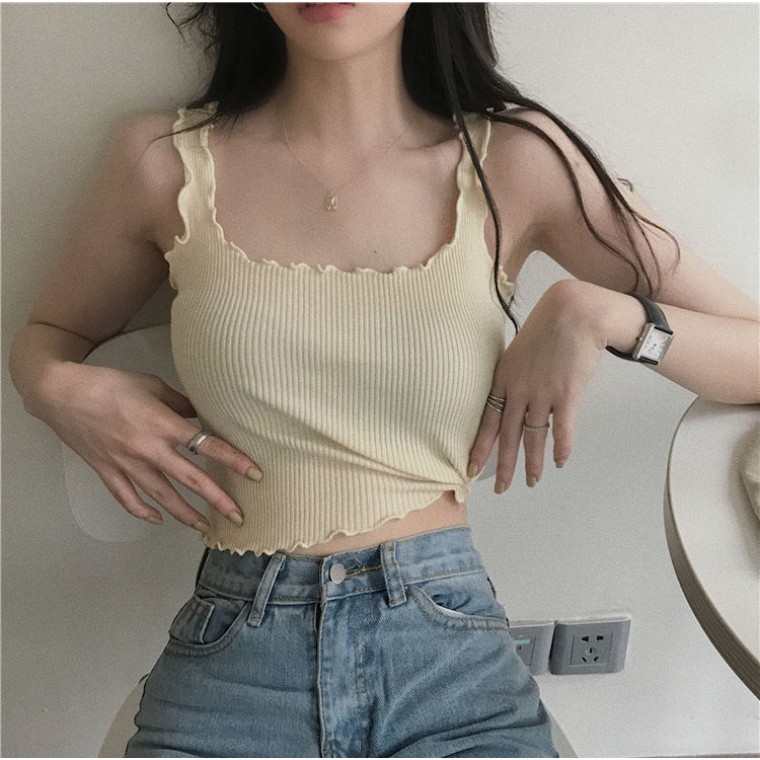 Áo hai dây nữ ngắn gợi cảm mùa hè SUGARIE (ảnh thật) | BigBuy360 - bigbuy360.vn