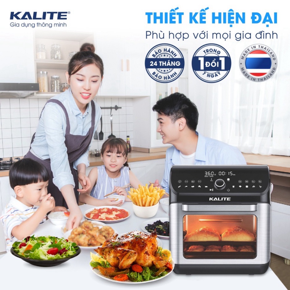 Nồi chiên không dầu KALITE KL-1200, Nồi chiên kalite Q12 bản NEW , bếp chiên không dầu 12L, Chính hãng Kalite