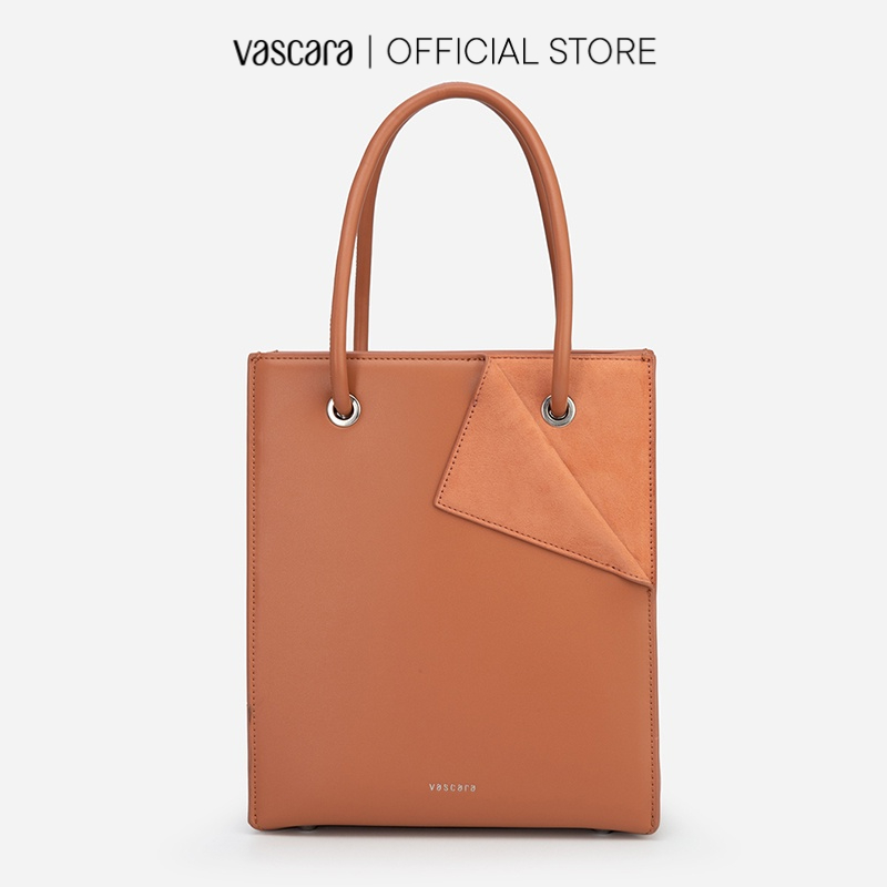 Vascara Túi Tote Góc Phối Layer Nubuck TOT 0076 Màu Hồng Đậm