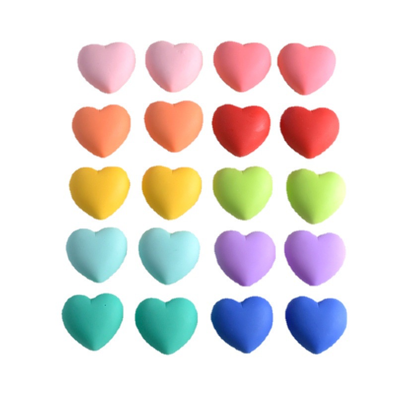 Set 10 Phụ Kiện Trang Trí Ốp Điện Thoại Hình Trái Tim Màu Kẹo Ngọt Xinh Xắn