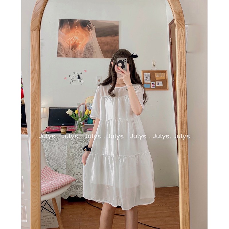 [Mã SKAMA06 giảm 8% tối đa 50K đơn 250K] Váy babydoll VOAN TƠ xếp tầng (ảnh thật shop chụp kèm video) | BigBuy360 - bigbuy360.vn