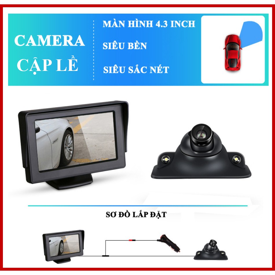 [Không Khoan Gương] Camera Soi Lề Trái, Lề Phải, Màn Hình 4.3 inch Full HD Siêu Nét, Hạn Chế Va Chạm, BH 1 Năm