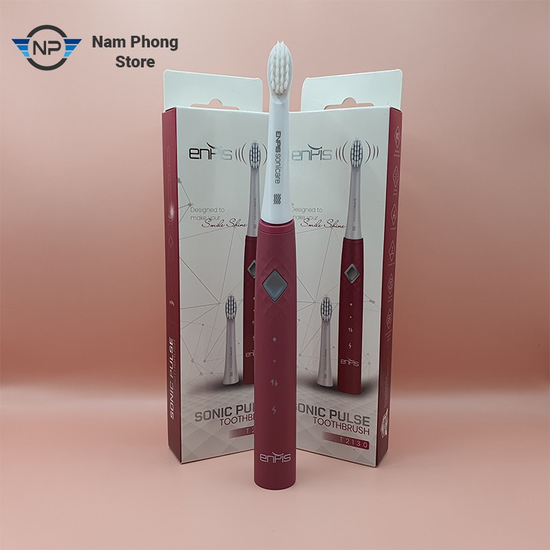 Bàn chải đánh răng điện SMART BASIC chính hãng ENPIS, lông mềm, IPX7, bảo hành 6 tháng, Sonic Pulse Toothbrush