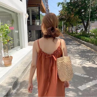 váy maxi cổ yếm