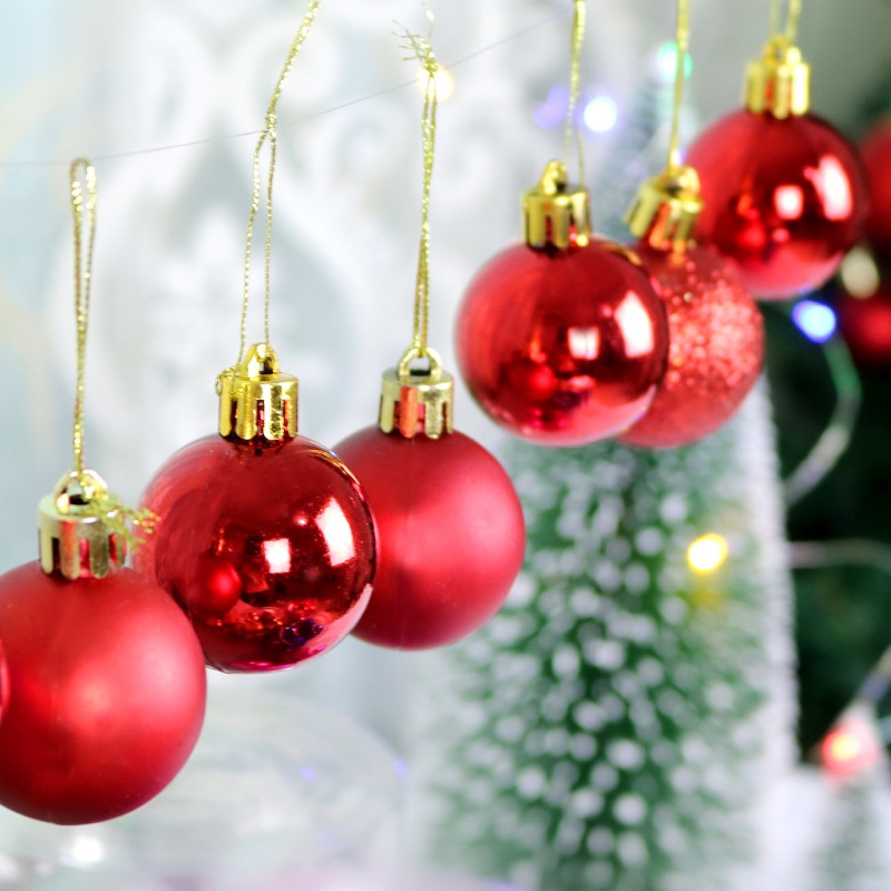 Set 36 trái châu 4cm trang trí cây thông Noel
