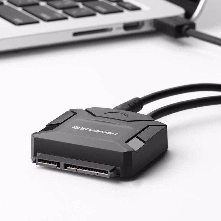 Cáp đọc dữ liệu ổ cứng USB 3.0 sang SATA Ugreen 20611 - 20231 kèm dây nguồn 12V2A dài 50cm - HapuStore