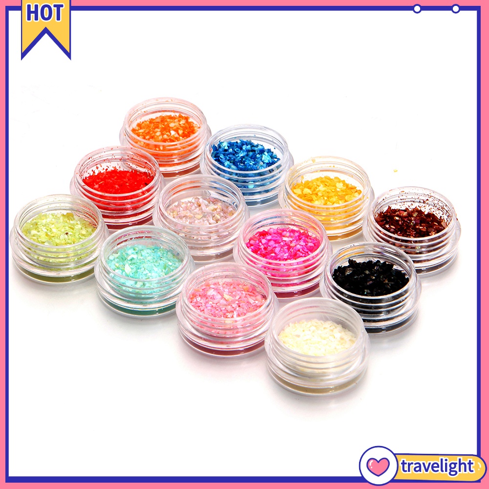 Set 1 Hộp 12 Màu Kim Tuyến Trang Trí Móng Tay