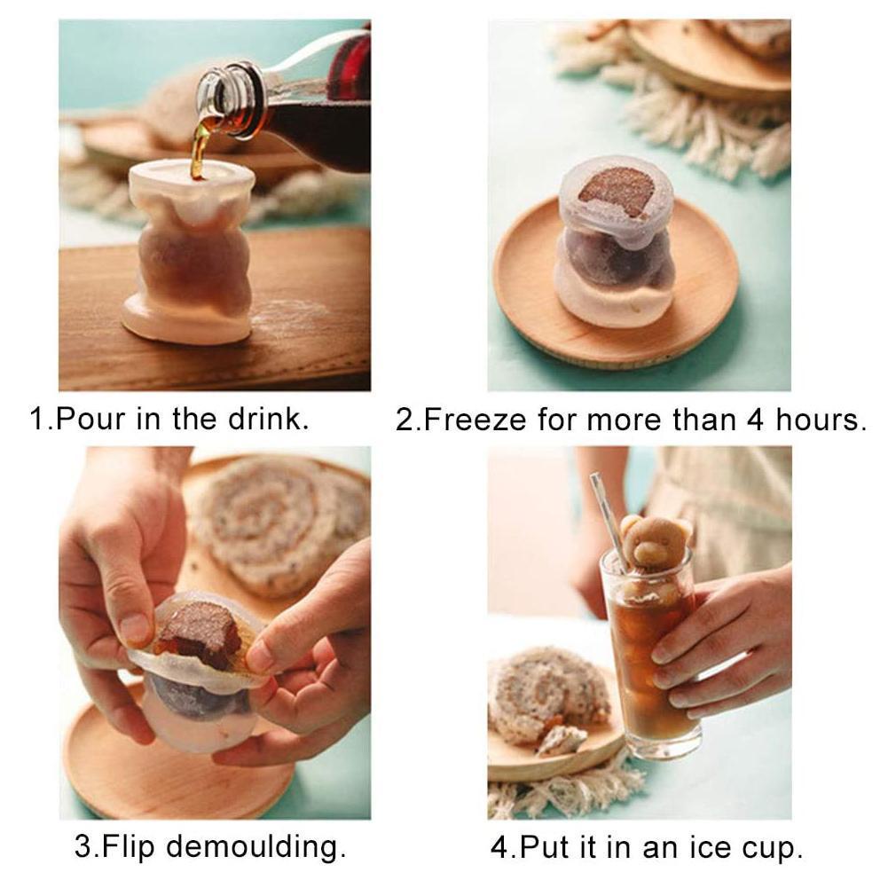 Khuôn silicon làm đá viên hình gấu 3D N1Q6 5.7*5.7*5.5cm R0A0 J6P2 I9S9