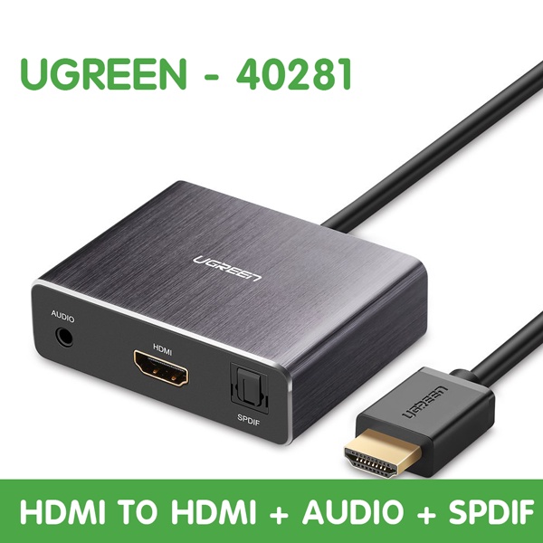 Cáp chuyển HDMI sang HDMI có cổng quang SPDIF 5.1 và audio 3.5mm Ugreen 40281