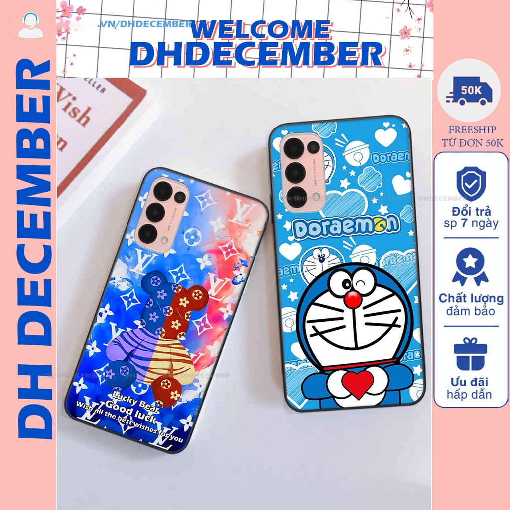 Ốp lưng Oppo RENO 5 in hình gấu K@ws, gấu nâu, dor@emon RẺ- ĐẸP- BỀN