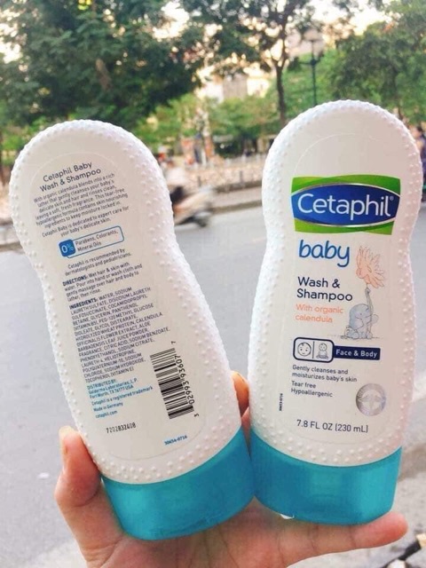 [HÀNG ÚC] Sữa tắm gội cho bé Cetaphil Baby Gentle Wash &amp; Shampoo, loại bỏ rôm sảy viêm da mụn ngứa cho bé, 230ml