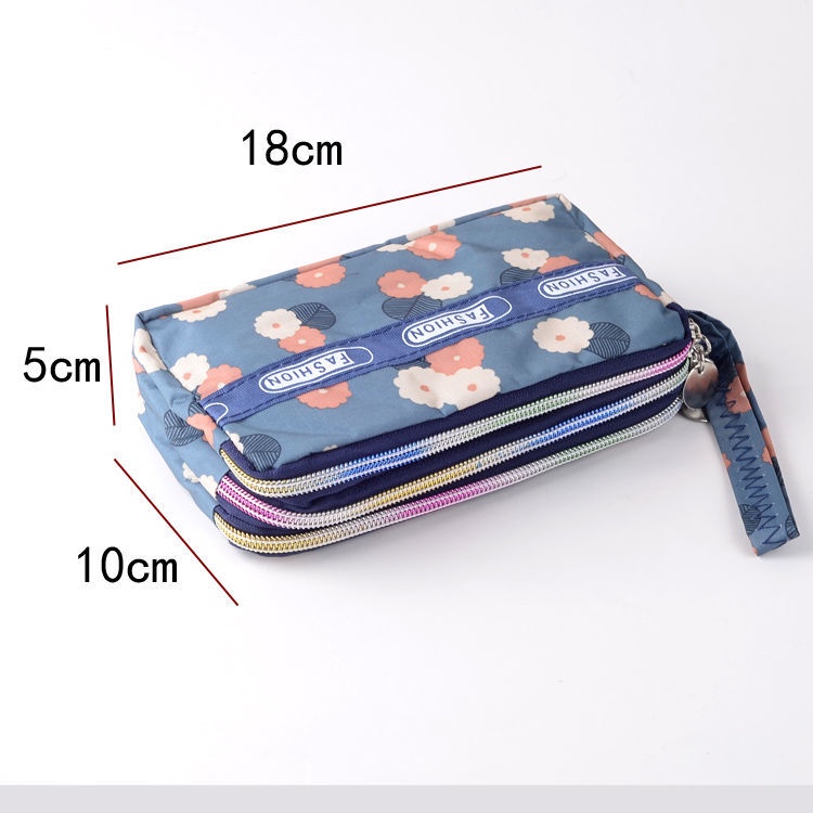 Túi vải cầm tay có khóa kéo in họa tiết dễ thương tiện lợi