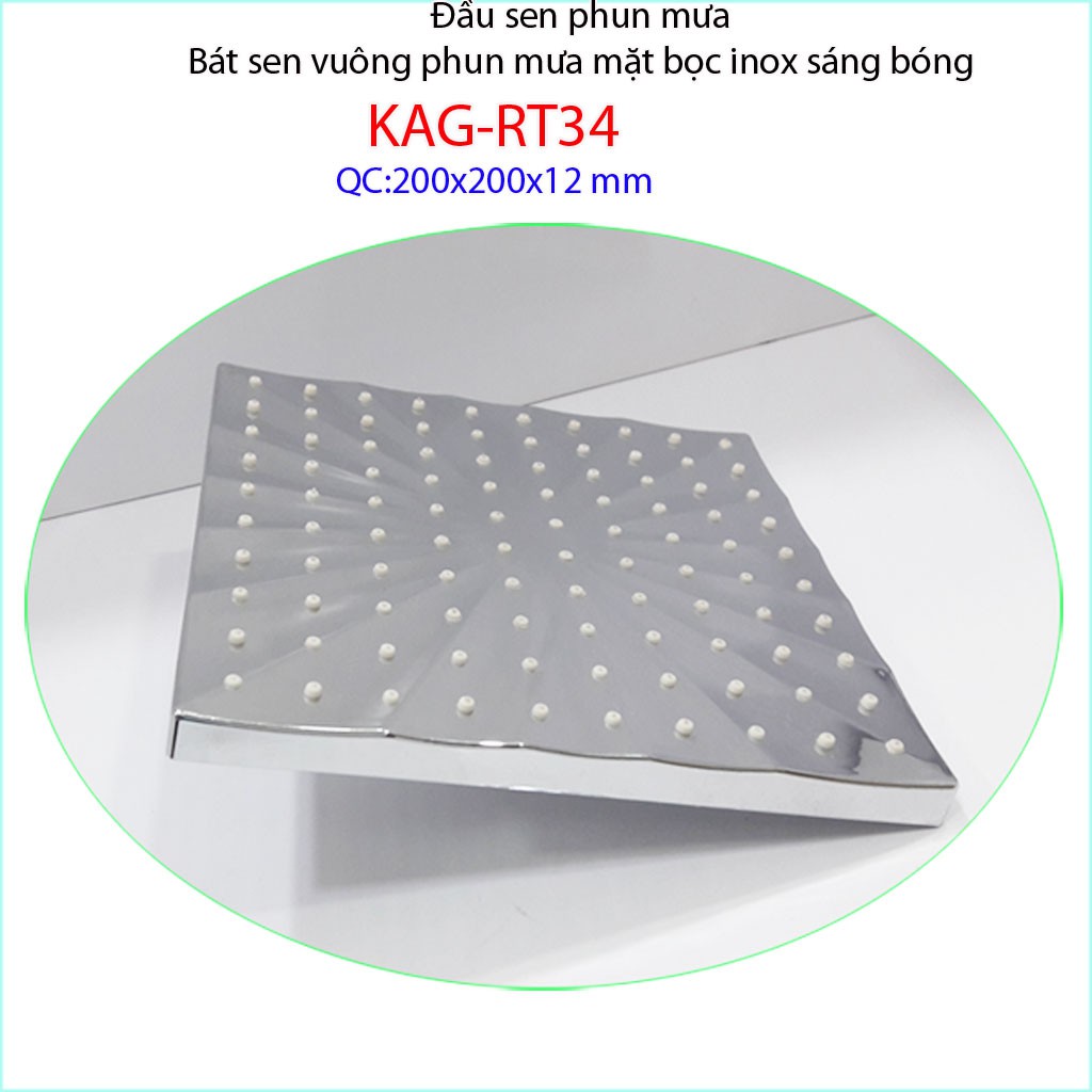 Bát sen tắm đứng KAG-BS35, đầu sen phun mưa vuông 20x20 tia nước nhiều phun nước tốt