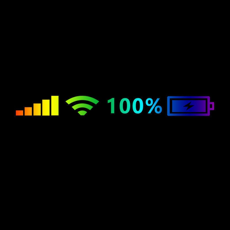 Miếng Dán Trang Trí Kính Chắn Gió Xe Hơi Lazer WiFi Hình Logo Điện Thoại Nhiều Màu