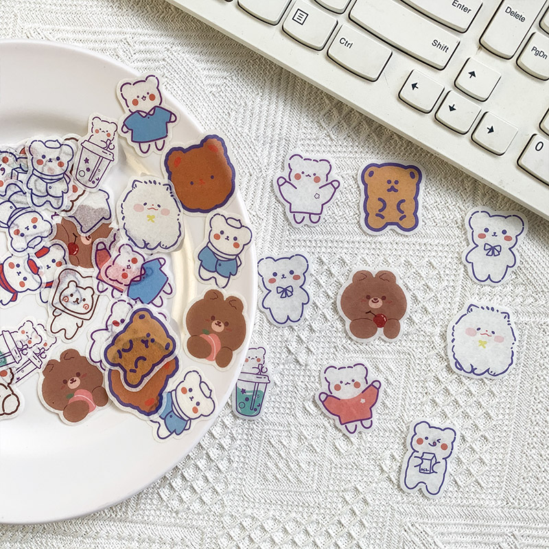 Flowertree Sticker Set 40 Dán Hình Thú Dễ Thương Dùng Trang Trí Nhật Ký