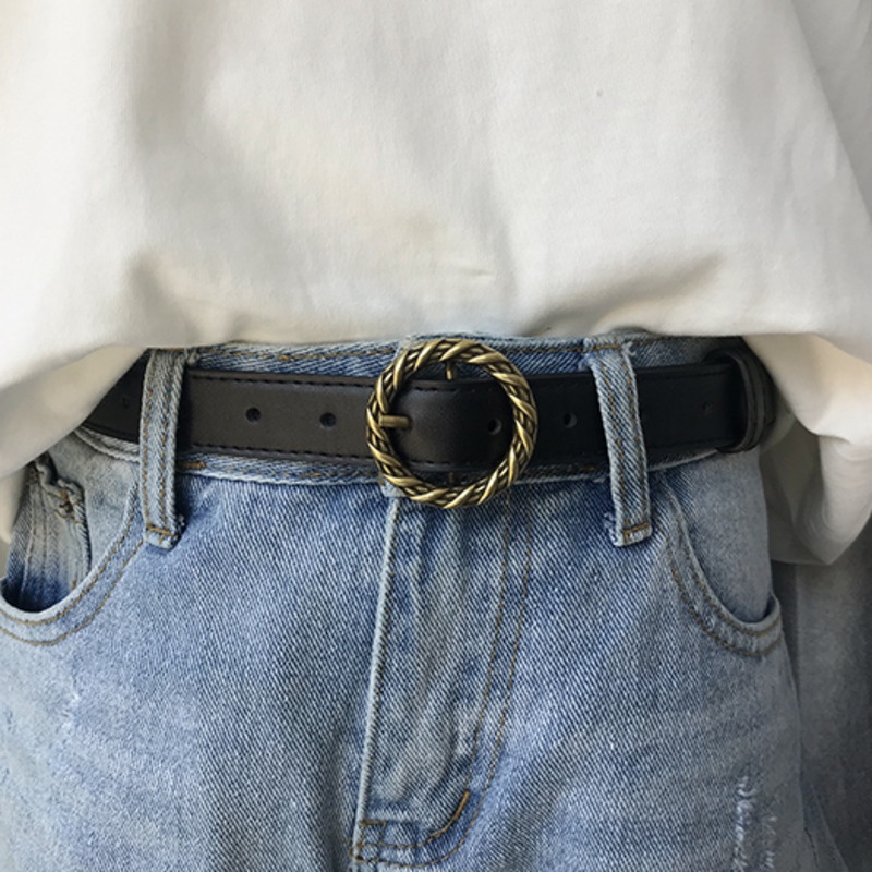 Thắt Lưng Khóa Xoắn Kiểu Hồng Kông retro Đơn Giản Thời Trang